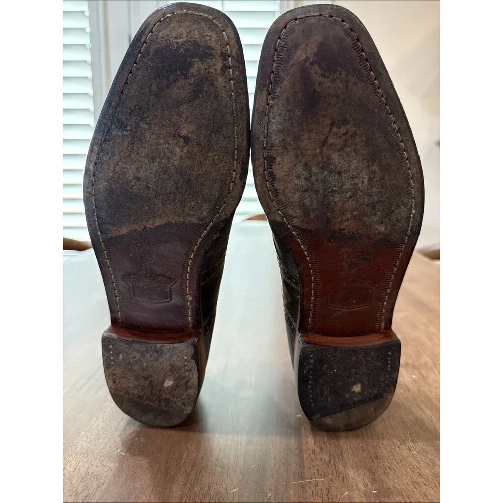Florsheim by Duckie Brown Olive Suede & Patent Cap Toe OxfordsMen's Size 10.5D